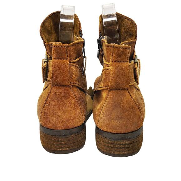 New Born Shoes Womens 9.5 Boots Jorgette Brown Chestnut Leather Ankle Buckle - Picture 6 of 8